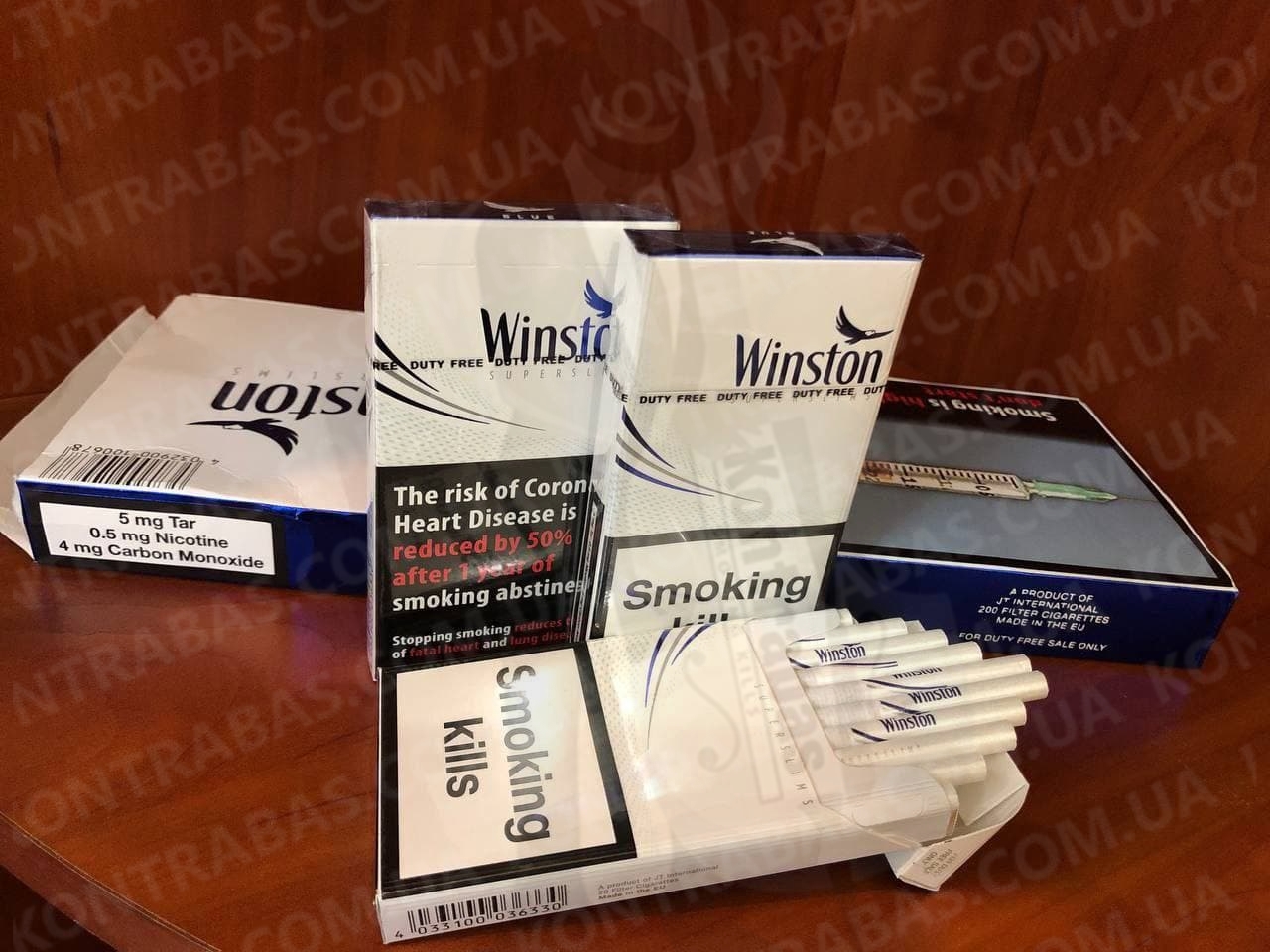 Сигареты Winston Super Slims Blue Duty Free в картоне